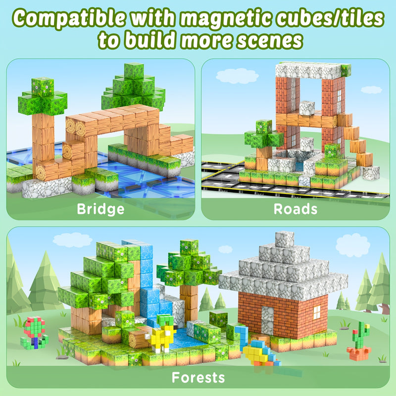 Magnetic Building Blocks 88pcs Magnetic Cubes For Kids Toys STME Magnet Toys Preschool Learning Educational Construction Toys For 3+ Year Old Boys And Girls Christmas Birthday Gifts