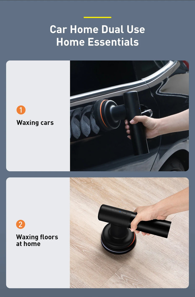 Baseus Car Polisher Machine Wireless Electric Polishing Wax Tool Adjustable Speed Cordless Auto Polish Waxing Machine