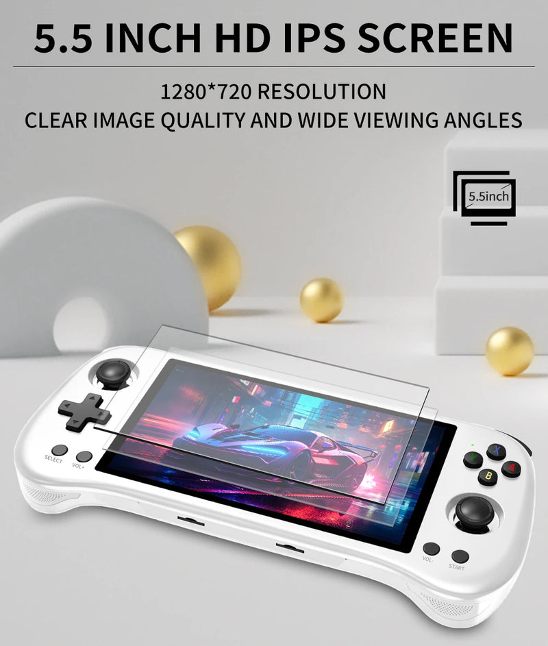 POWKIDDY X55 Retro Opendinglinux Video Handheld Game Console 5.5 Inch 1280*720 HD IPS Screen Rk3566 Jelos Syst Children's gifts