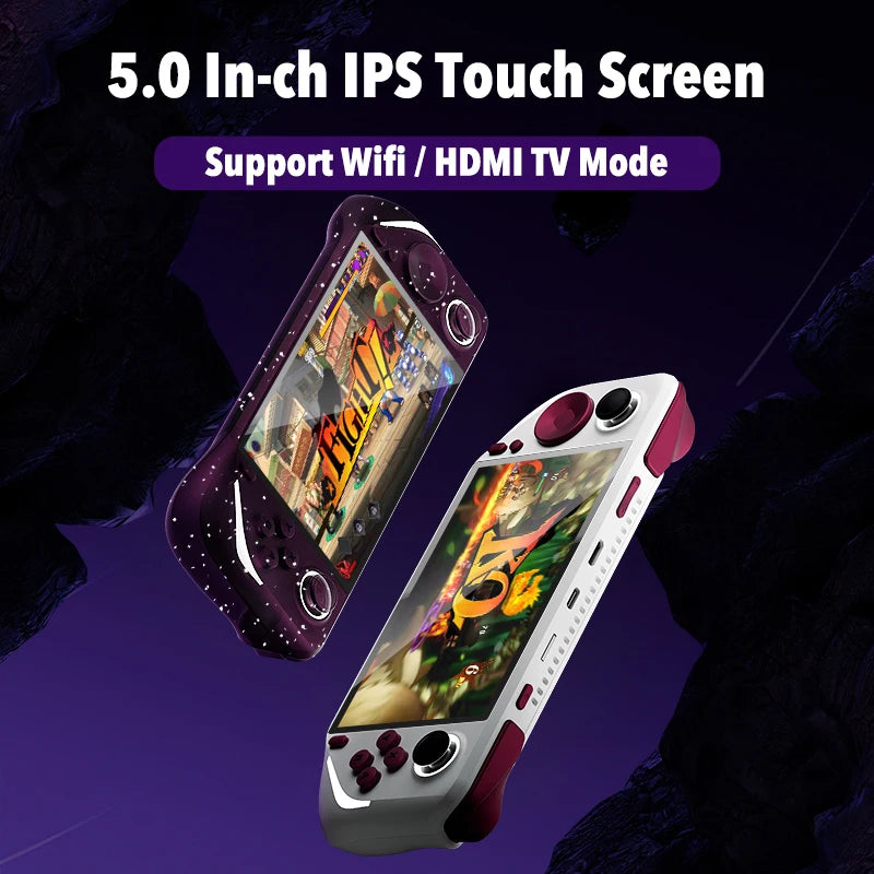 E6 Plus Handheld Game Console RK3566 TV Connect LINUX 5.0 INCH Touch Screen Android Dual System Support Wifi  PSP/PS1