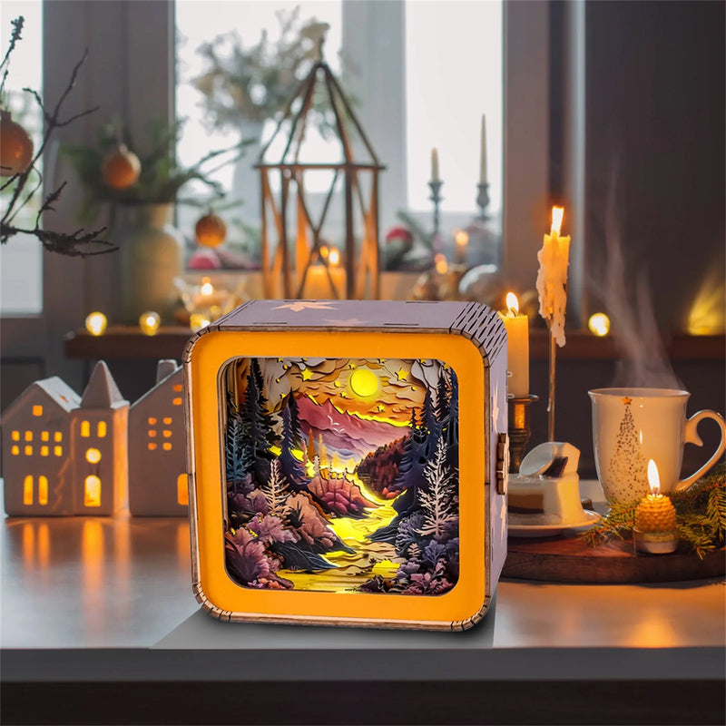 3D Puzzle Nightlight 3D Wooden Puzzles For Adults DIY Crafts For Adults Christmas Decorations/Gifts For Family And Friends