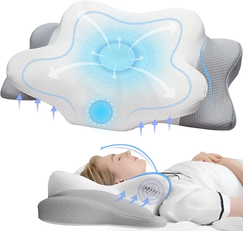 New Cozy, Supportive, and Restful: Enhanced Comfort with Ergonomically Designed Memory Foam Pillow for Ultimate Sleep Quality, I