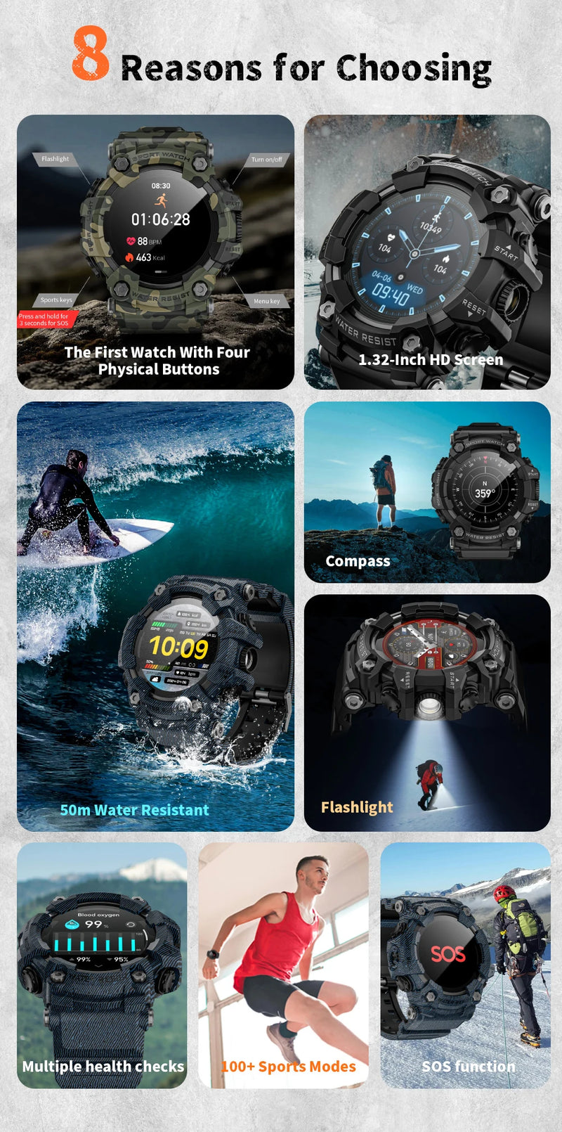 Upgrade Your Fitness with the LOKMAT ATTACK-GT Rugged Smartwatch, LOKMAT ATTACK-GT Upgrade Sport Smart Watch Waterproof Bluetooth Calls Rugged Smartwatches Flashlight Fitness Tracker for Phone