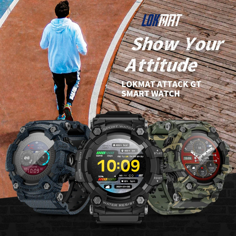 Upgrade Your Fitness with the LOKMAT ATTACK-GT Rugged Smartwatch, LOKMAT ATTACK-GT Upgrade Sport Smart Watch Waterproof Bluetooth Calls Rugged Smartwatches Flashlight Fitness Tracker for Phone