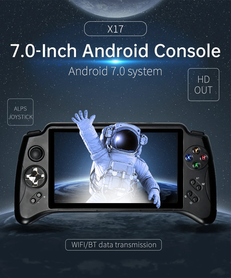 GameHero POWKIDDY X17 Android 7.0 Handheld Game Console 7-inch IPS Touch Screen MTK 8163 Quad Core Google Store Children's Gifs