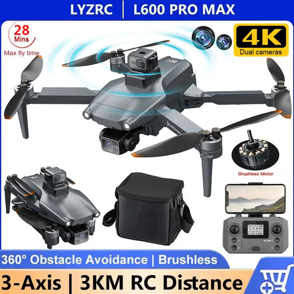 Explore the Skies with the L600 PRO MAX 4K Drone: Precision Meets Power, Capture Stunning Aerial Footage with the L200 PRO MAX 4K Drone, L600 PRO MAX GPS Drone 4K Professional 3-Axis PTZ HD Dual Camera 5G WIFI Obstacle Avoida