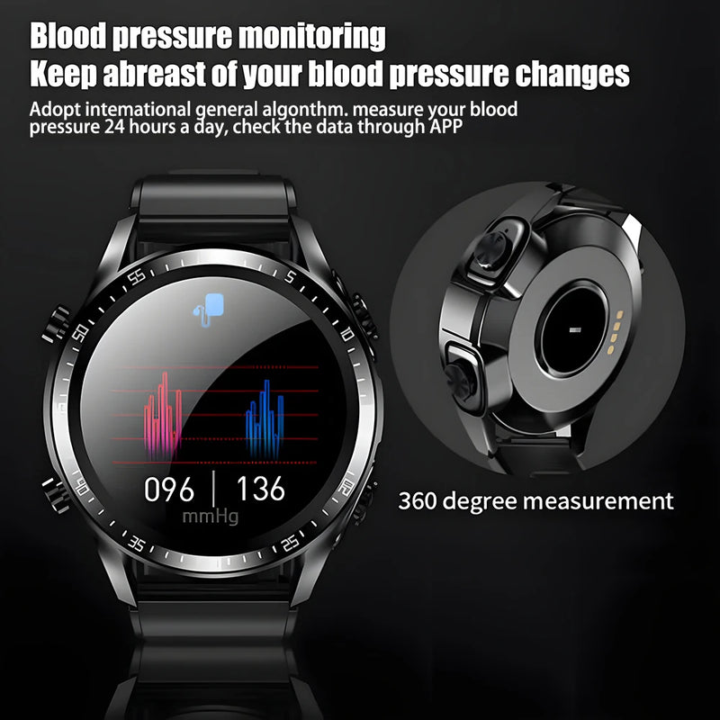 TWS Bluetooth Headset Watch 2-in-1 Wireless Dual Headphone Connection Mobile Fitness Sports Smart Watch Health Monitor