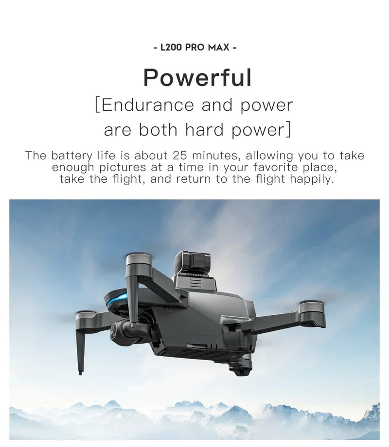 L200 PRO MAX Drone 4K Professional EIS 2-Axis Gimbal GPS Dron 360° Obstacle Avoidance Brushless Motor FPV RC Quadcopter Toy Gift