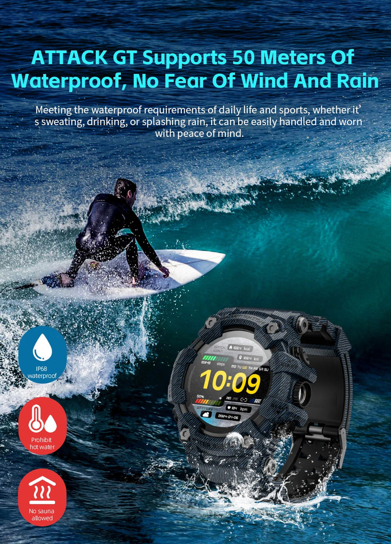 Upgrade Your Fitness with the LOKMAT ATTACK-GT Rugged Smartwatch, LOKMAT ATTACK-GT Upgrade Sport Smart Watch Waterproof Bluetooth Calls Rugged Smartwatches Flashlight Fitness Tracker for Phone