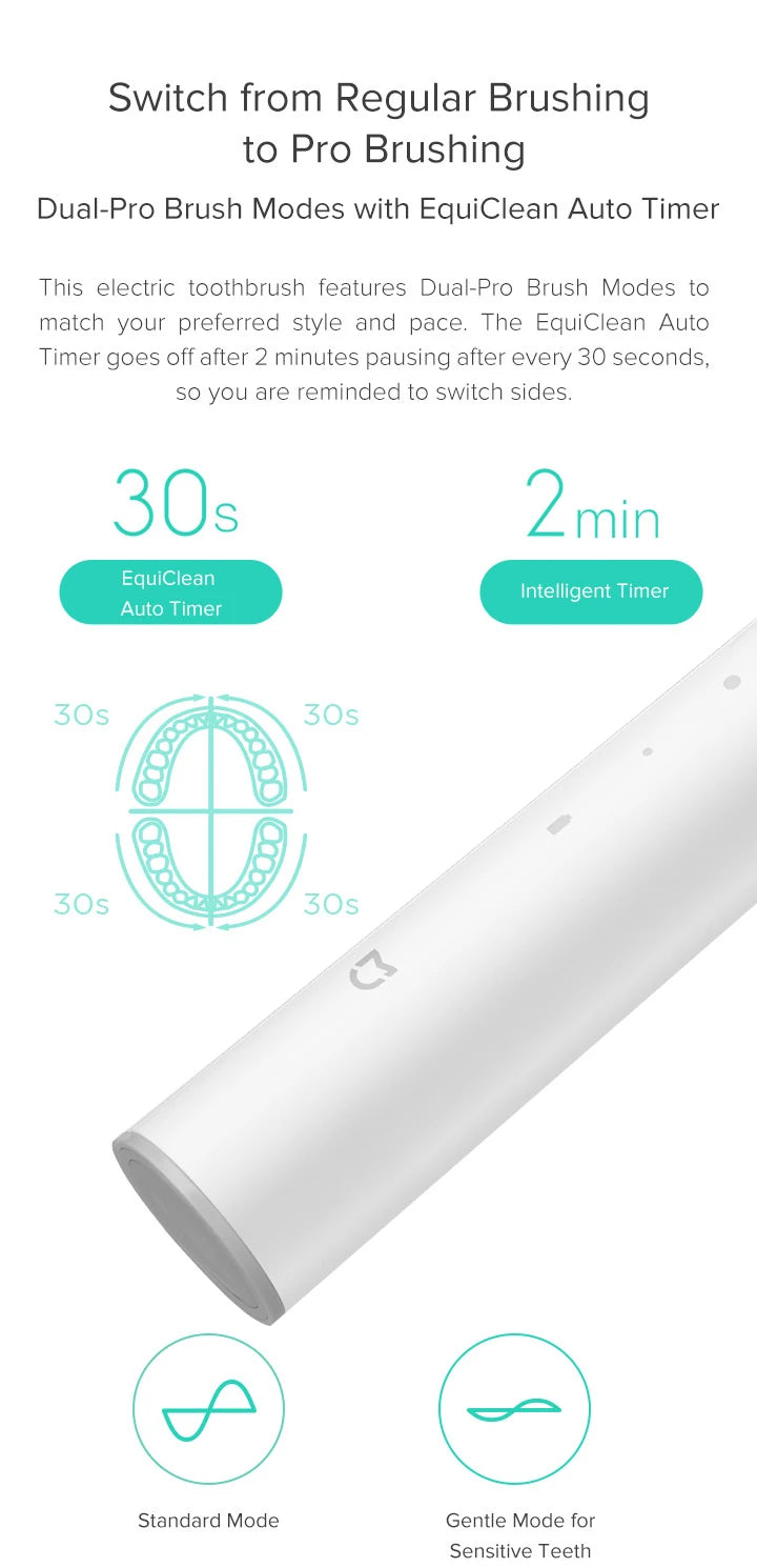 XIAOMI MIJIA T300 Electric Toothbrush  IPX7 Waterproof Smart Sonic Brush Ultrasonic Whitening Teeth Tooth Brush For Toothbrushes