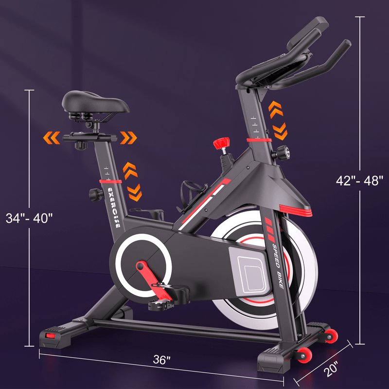 Transform Your Home Workouts with the Ultimate Stationary Exercise Bike, Exercise Bike Stationary Bikes Heavy-Duty Steel Frame Adjustable Resistance Ipad Mount & LCD Monitor with Pulse Indoor Cycling Bike Home Gym Equipment for Height 4.9-6.4 FT